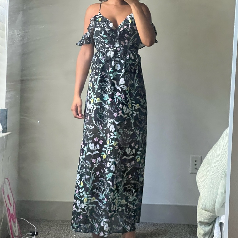 BCBGeneration Black Floral Maxi Dress